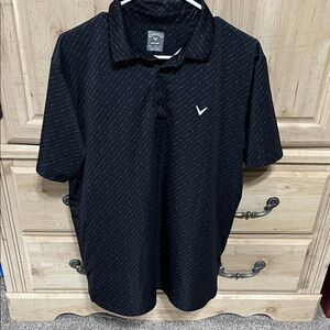 Callaway Men's Black Polo with Subtle Pattern